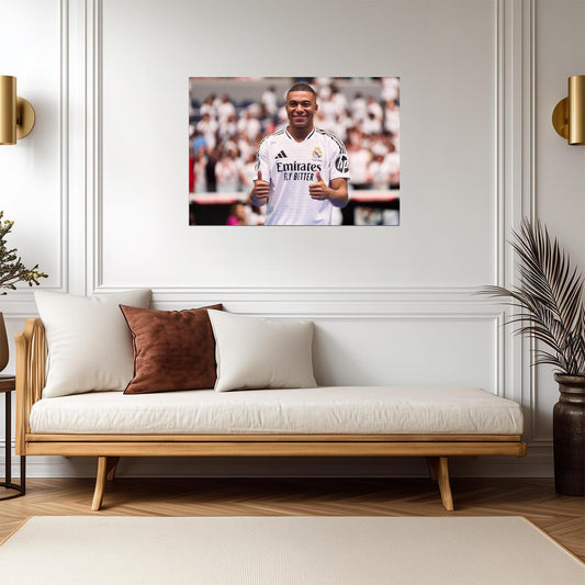 Kylian Mbappé Real Madrid Presentation | Soccer Poster | Football Legend Art - Sports Poster