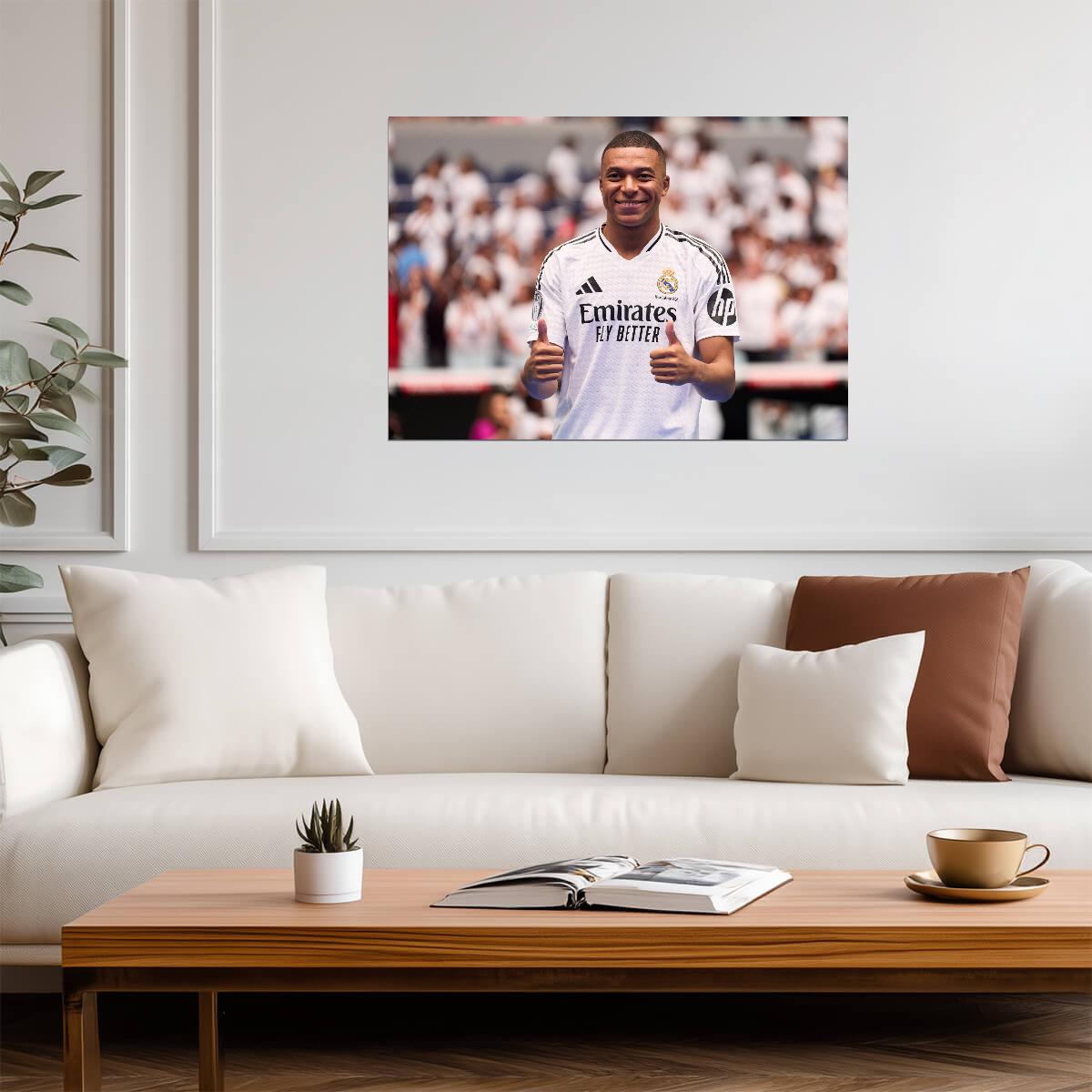 Kylian Mbappé Real Madrid Presentation | Soccer Poster | Football Legend Art - Sports Poster