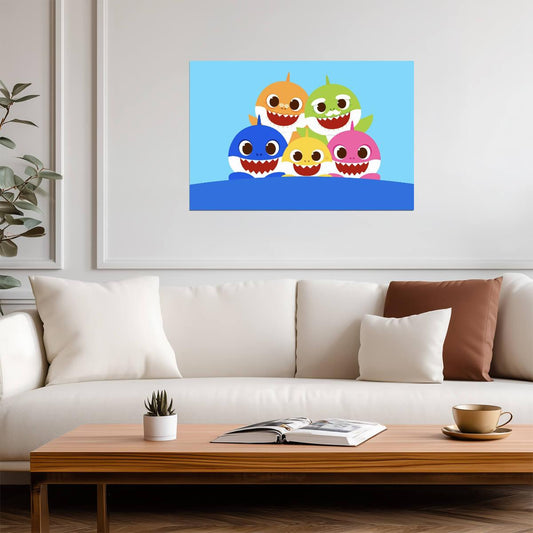 Baby Shark | Cute Animal Print | Kids Room Poster - For Kids Poster
