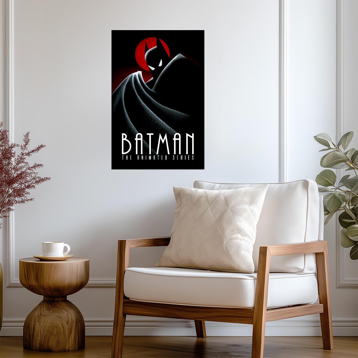 Batman The Animated Series Poster | Red Moon Silhouette - Movies & TV Poster