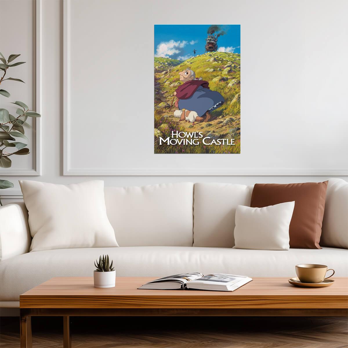 Howl's Moving Castle Movie Poster | Sophie on a Grassy Hill - Anime Poster