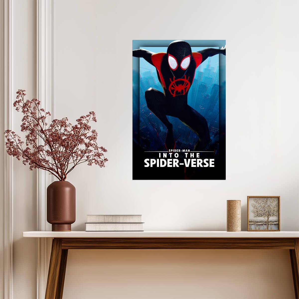 Spider-Man Into the Spider-Verse Movie Poster | Miles Mask Close-Up - Movies & TV Poster