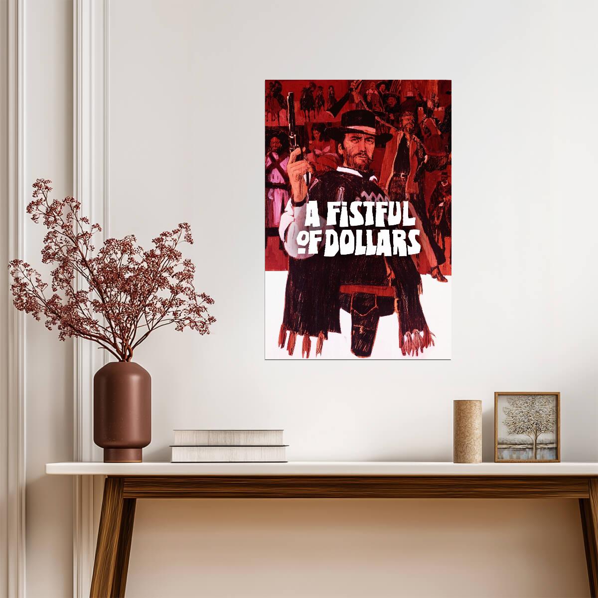 A Fistful of Dollars Poster | Clint Eastwood in a Poncho Western Print - Movies & TV Poster