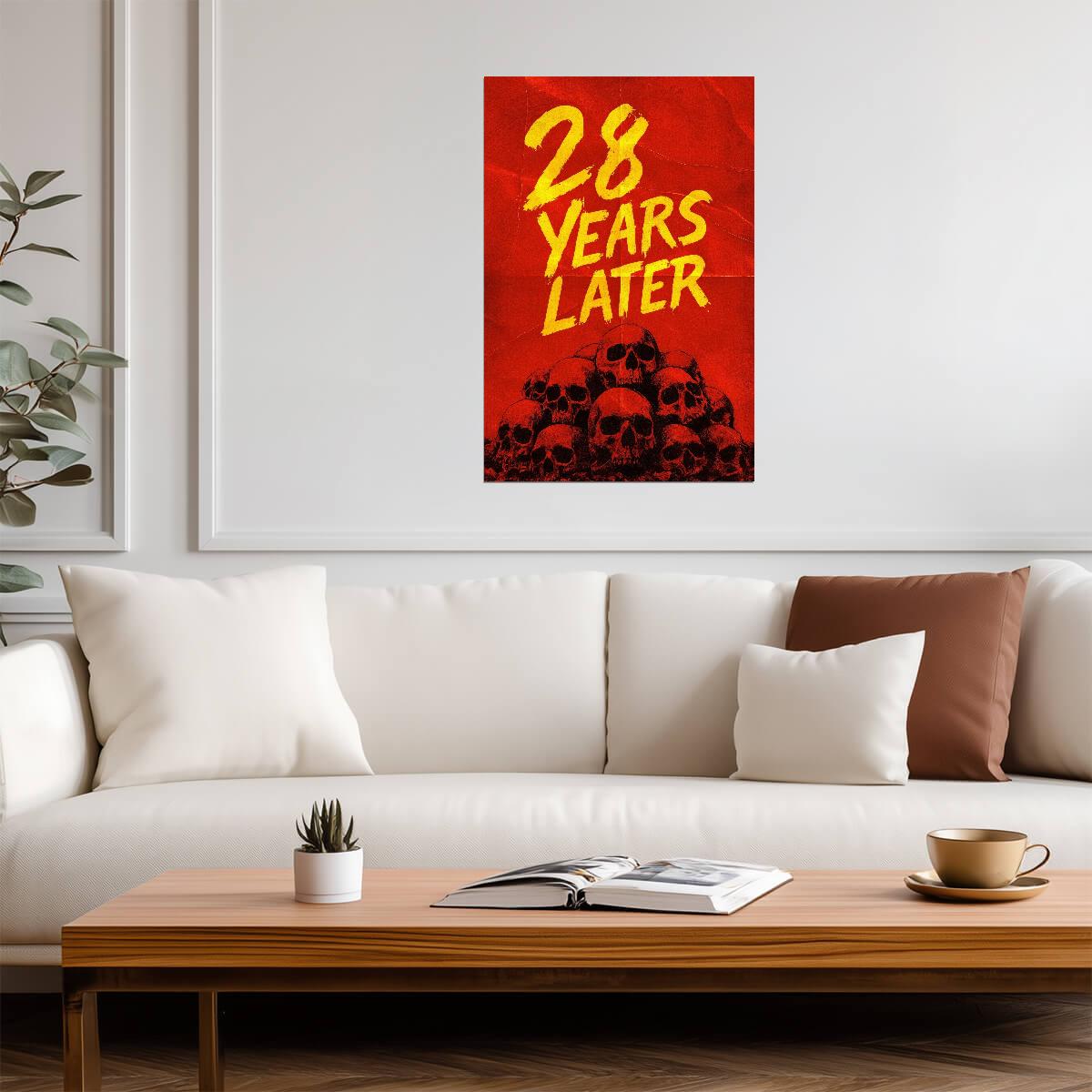 28 Years Later Poster | Black Skulls and Yellow Lettering - Movies & TV Poster