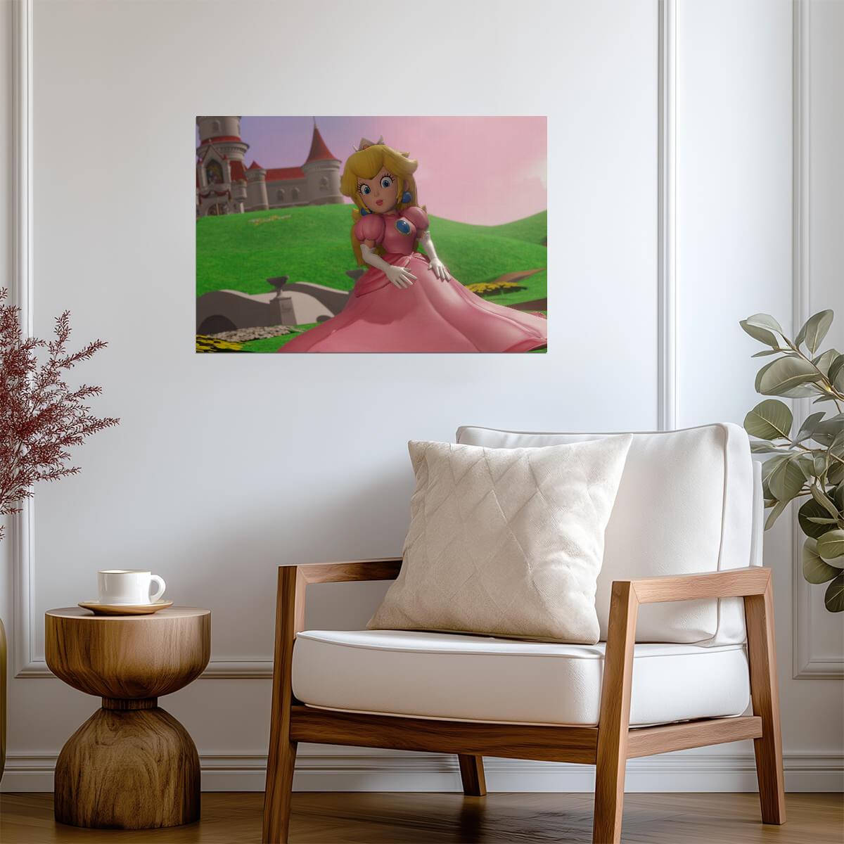 Super Mario Poster | Princess Peach Outside Her Castle - Video Games Poster