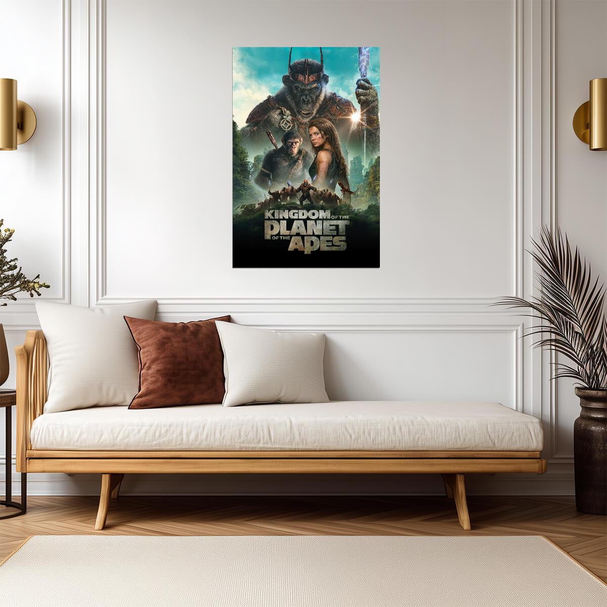 Kingdom of the Planet of the Apes Movie Poster | Proximus Caesar Holding a Staff - Movies & TV Poster