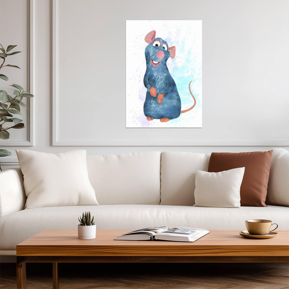 Ratatouille Movie Poster | Remy Watercolor Style Illustration - Movies & TV Poster