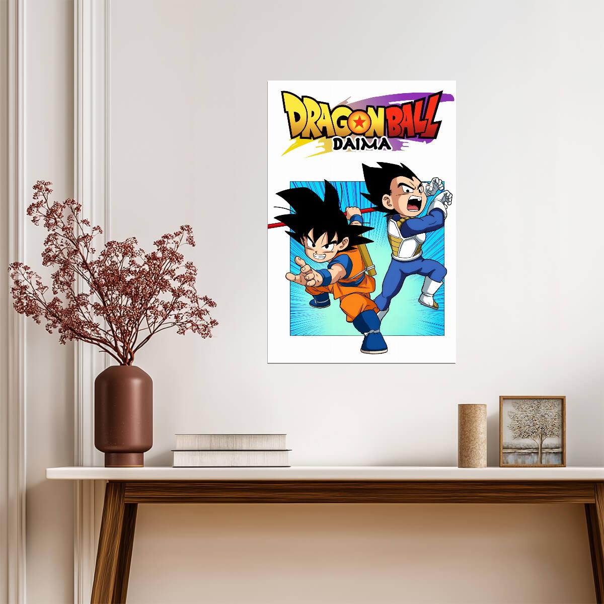 Dragon Ball Daima Poster | Goku Mini and Vegeta Mini - Anime Poster