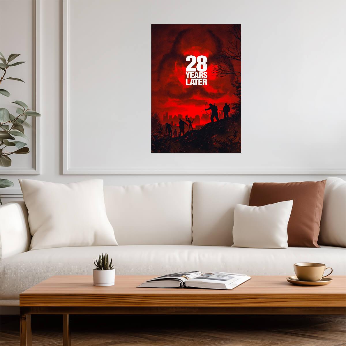 28 Years Later Poster | Survivors and Ruined City at Sunset - Movies & TV Poster