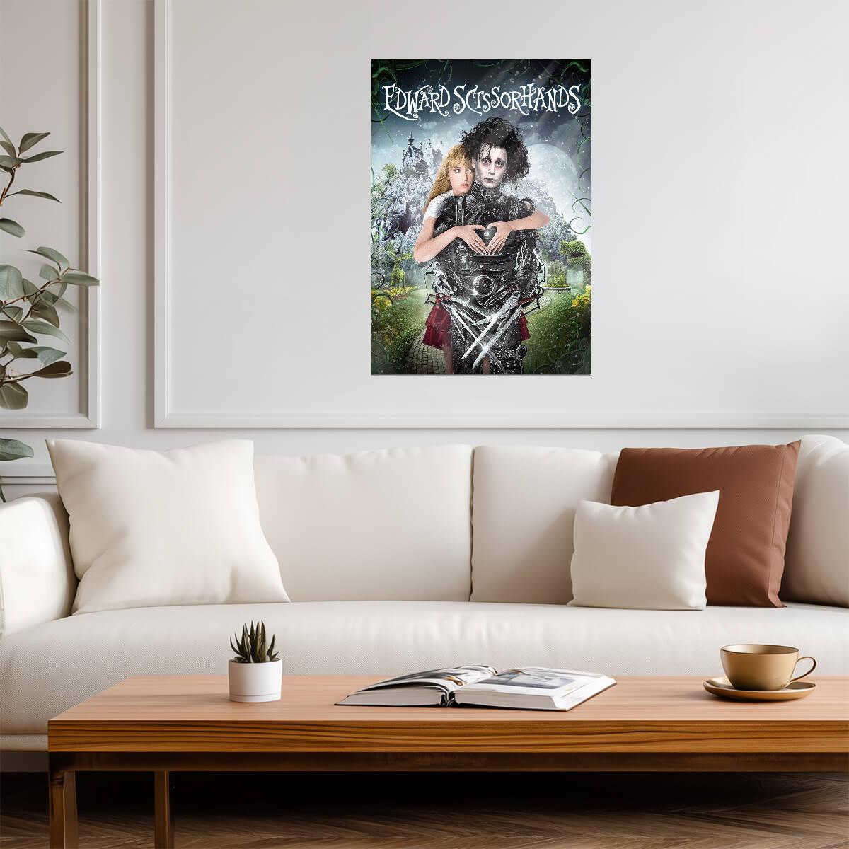 Edward Scissorhands Movie Poster | Johnny Depp and Winona Ryder in the Garden - Movies & TV Poster