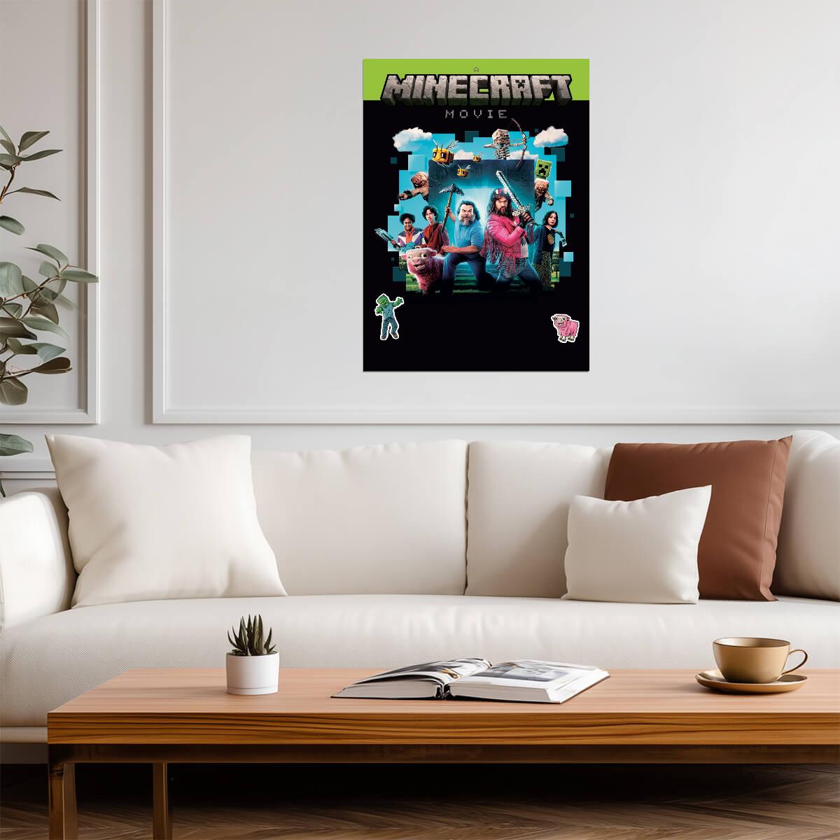 A Minecraft Movie Poster | Jack Black and Jason Momoa | Cast Collage Print - Movies & TV Poster