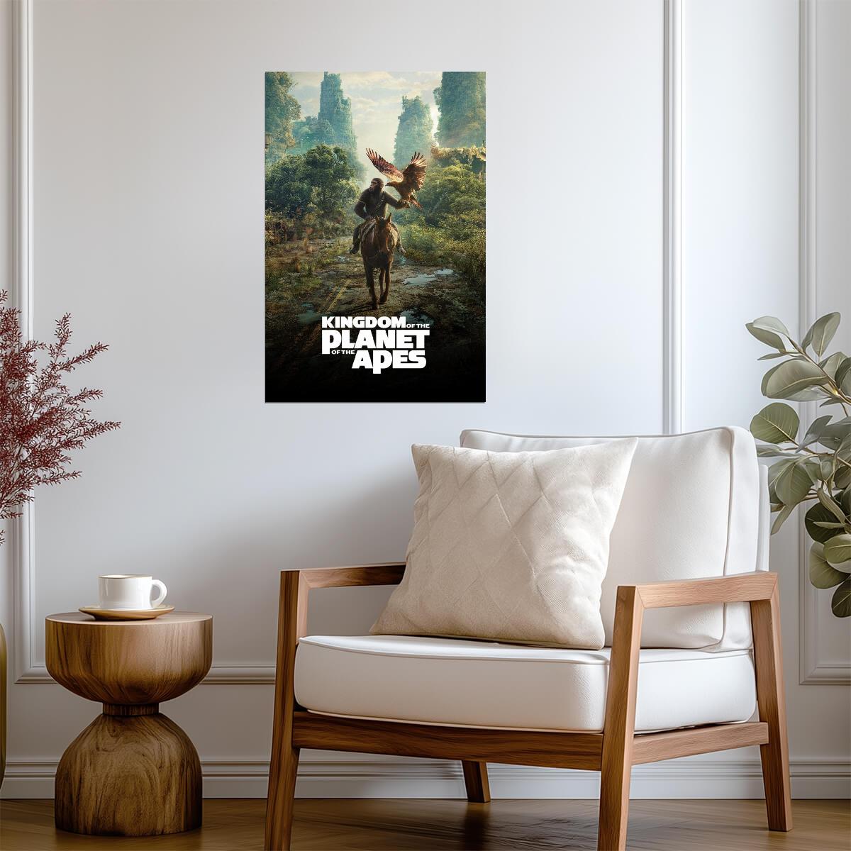 Kingdom of the Planet of the Apes Movie Poster | Noa Riding through Ruins - Movies & TV Poster
