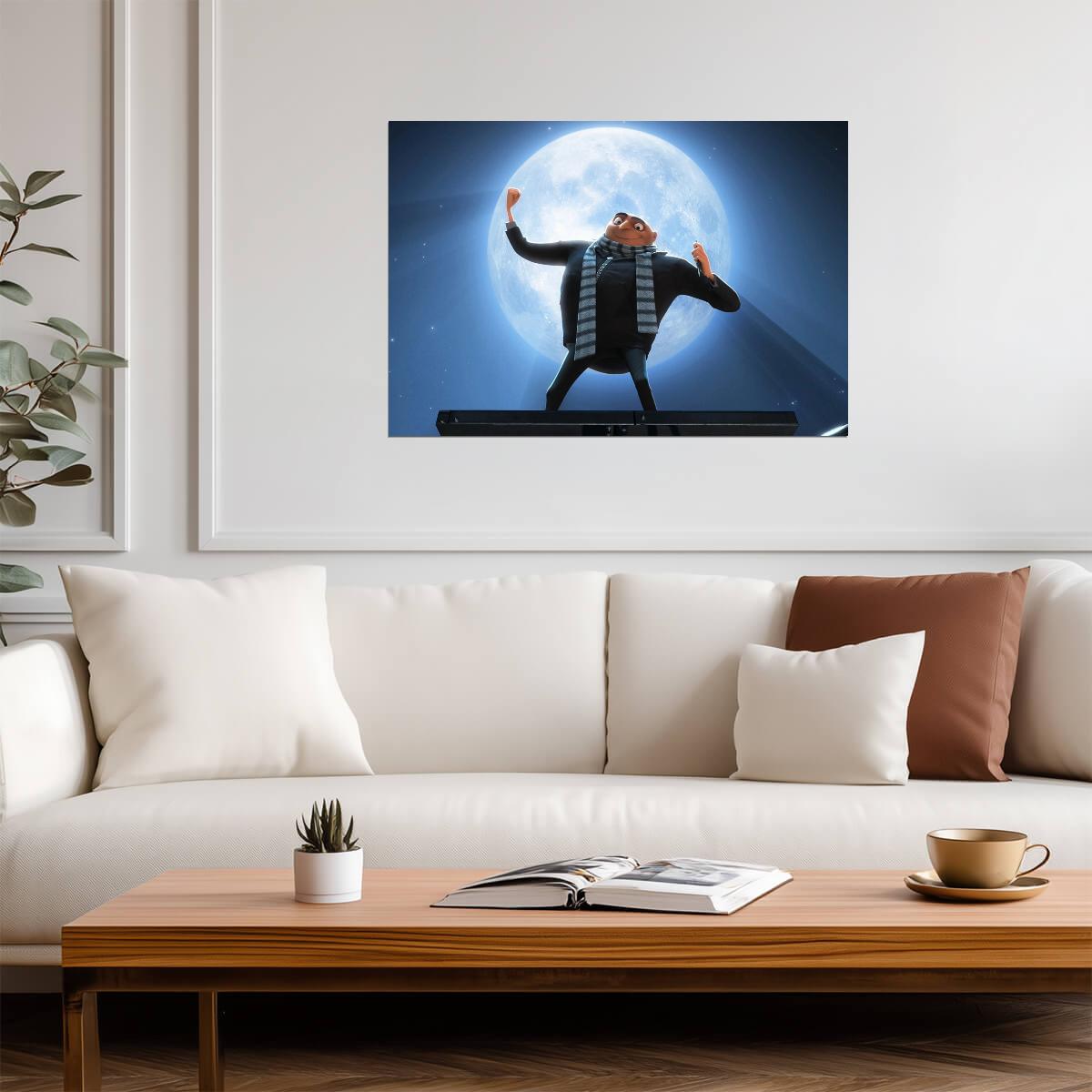 Despicable Me Movie Poster | Gru with the Full Moon - Movies & TV Poster