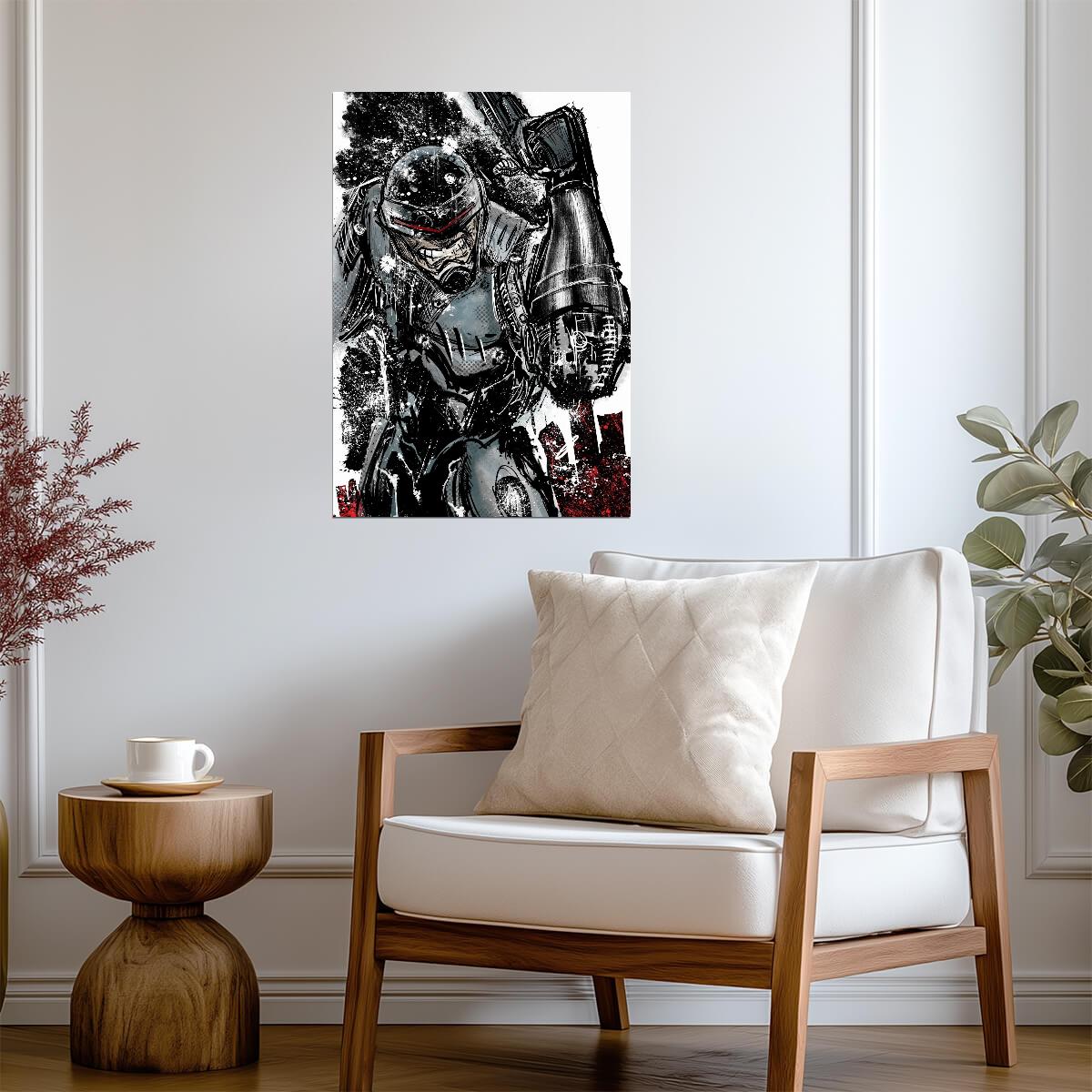 RoboCop 1987 Movie Poster | Ink Sketch with Red Accents - Movies & TV Poster