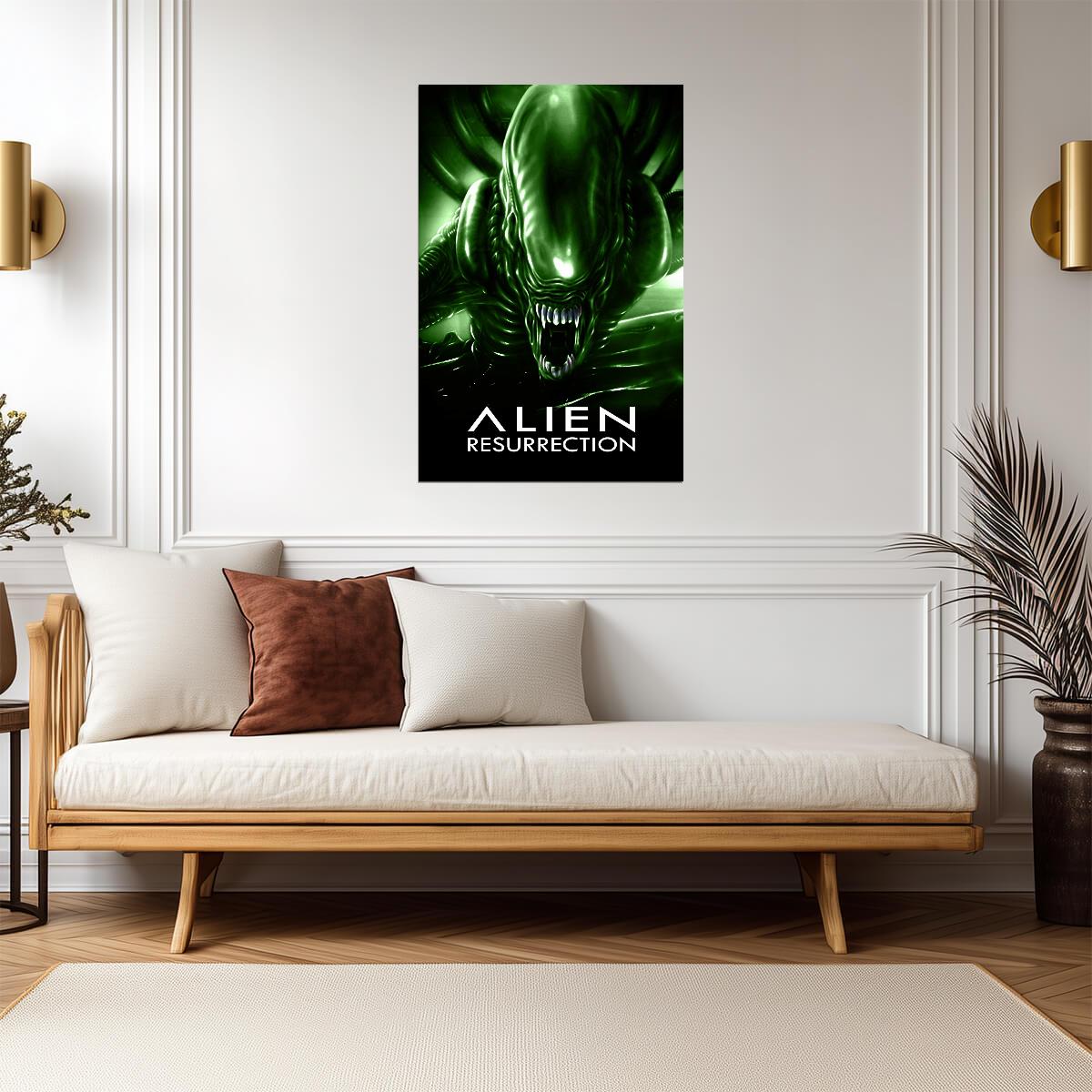 Alien Resurrection Movie Poster | Green Xenomorph Close-Up - Movies & TV Poster