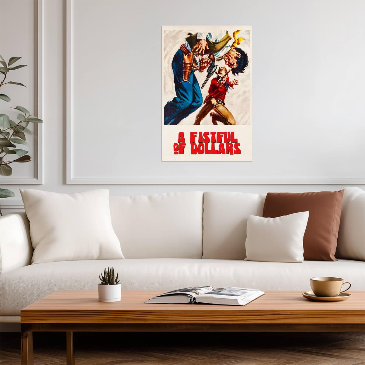 A Fistful of Dollars Poster | Illustrated Western Shootout - Movies & TV Poster