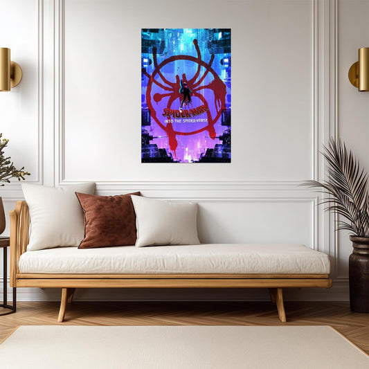 Spider-Man Into the Spider-Verse Movie Poster | Miles over the Spider Emblem - Movies & TV Poster