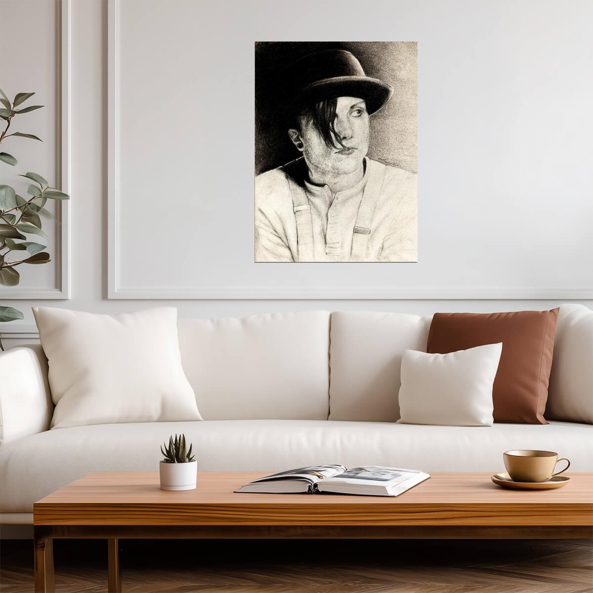 A Clockwork Orange Poster | Alex in a Bowler Hat Portrait Drawing - Movies & TV Poster