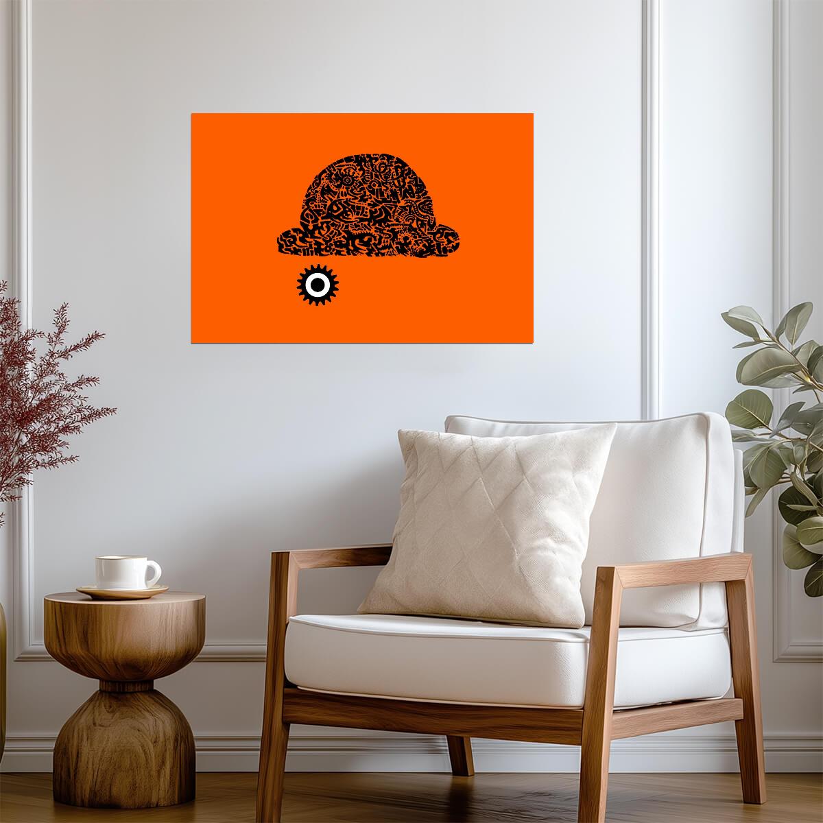 A Clockwork Orange Poster | Bowler Hat Pattern Graphic Print - Movies & TV Poster