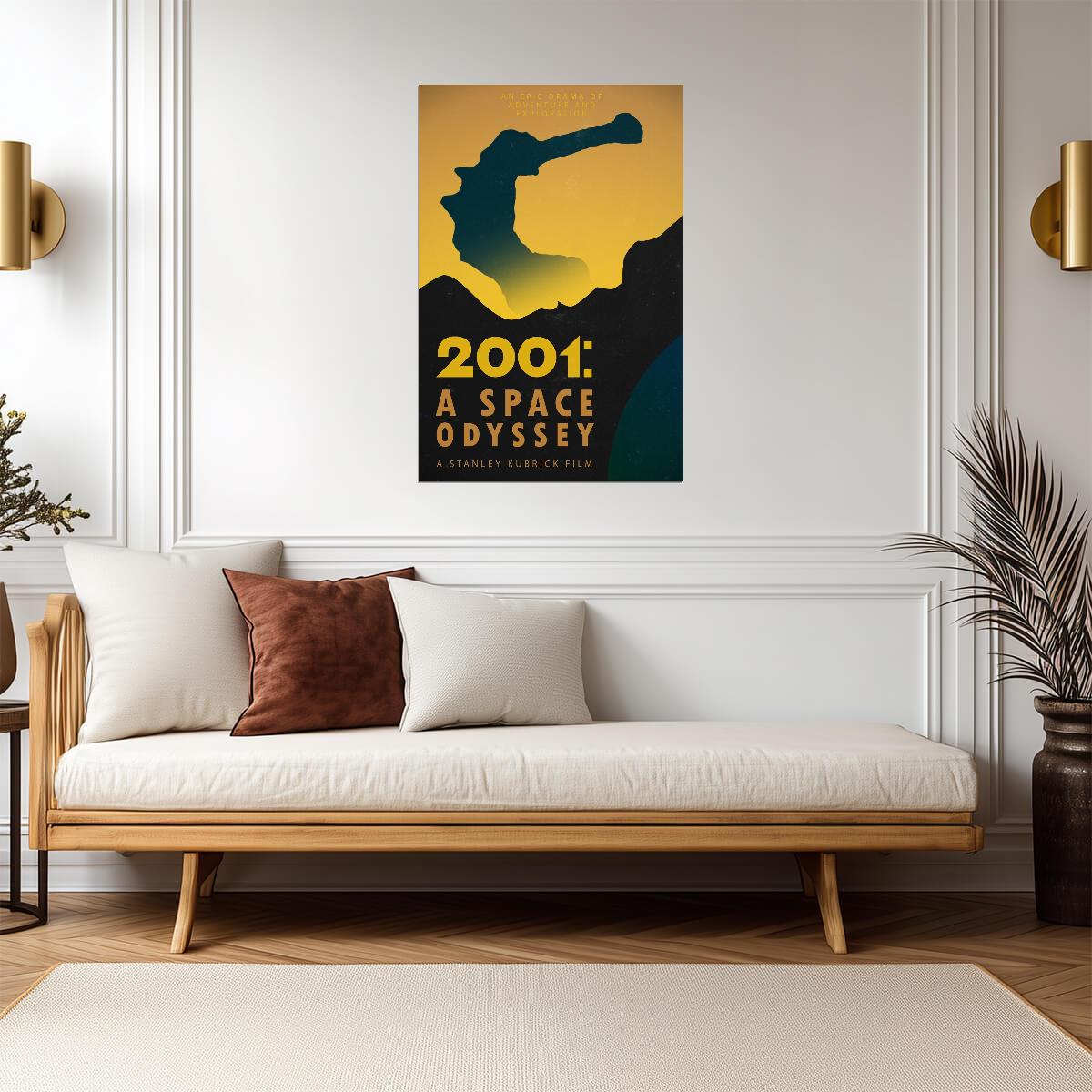 2001: A Space Odyssey Dawn of Man Poster | Ape Silhouette Print - Movies & TV Poster