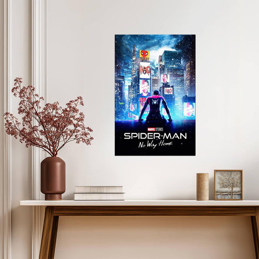 Spider-Man No Way Home Movie Poster | Spider-Man above Times Square - Movies & TV Poster