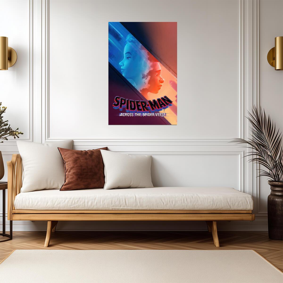Spider-Man Across the Spider-Verse Movie Poster | Miles and Gwen Split Portrait - Movies & TV Poster
