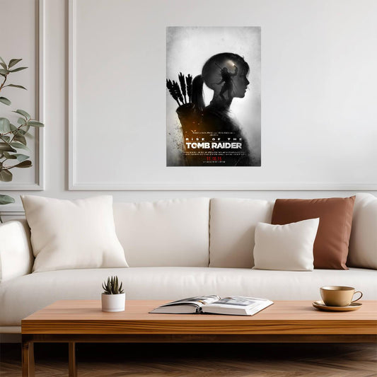 Rise of the Tomb Raider Poster | Lara Croft's Silhouette | Double Exposure Illustration - Video Games Poster