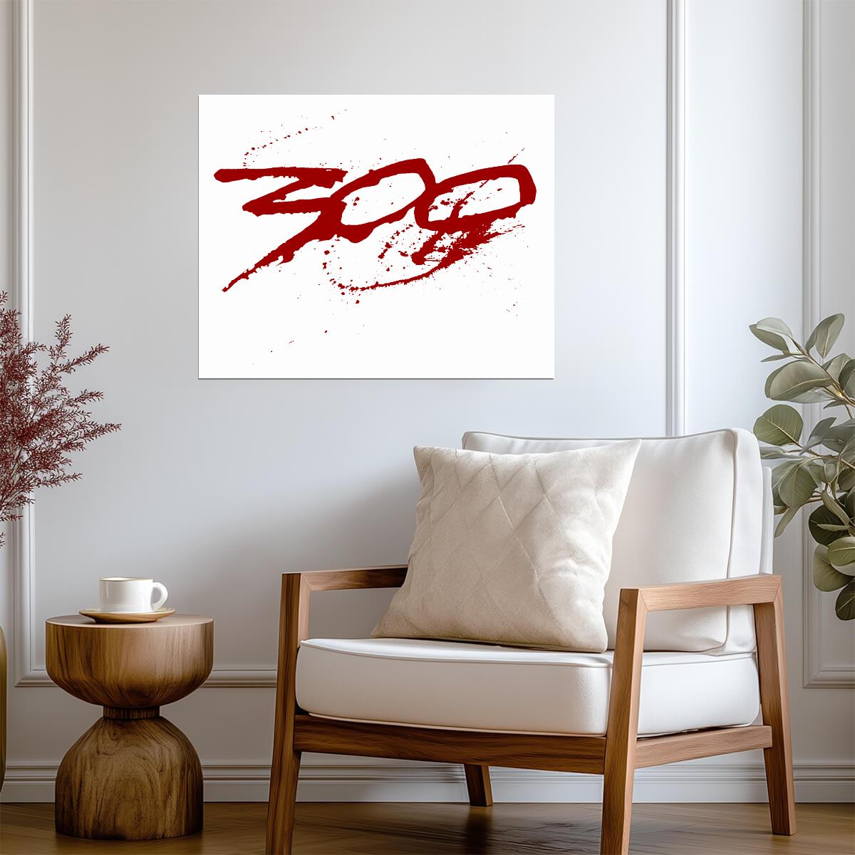 300 Logo Poster | Red Blood Splatter Movie Graphic Print - Movies & TV Poster