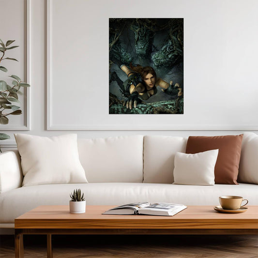 Tomb Raider: Underworld Poster | Lara Croft Climbing an Ancient Temple - Video Games Poster