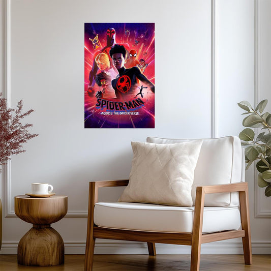 Spider-Man Across the Spider-Verse Movie Poster | Unmasked Miles Morales and Gwen Stacy - Movies & TV Poster