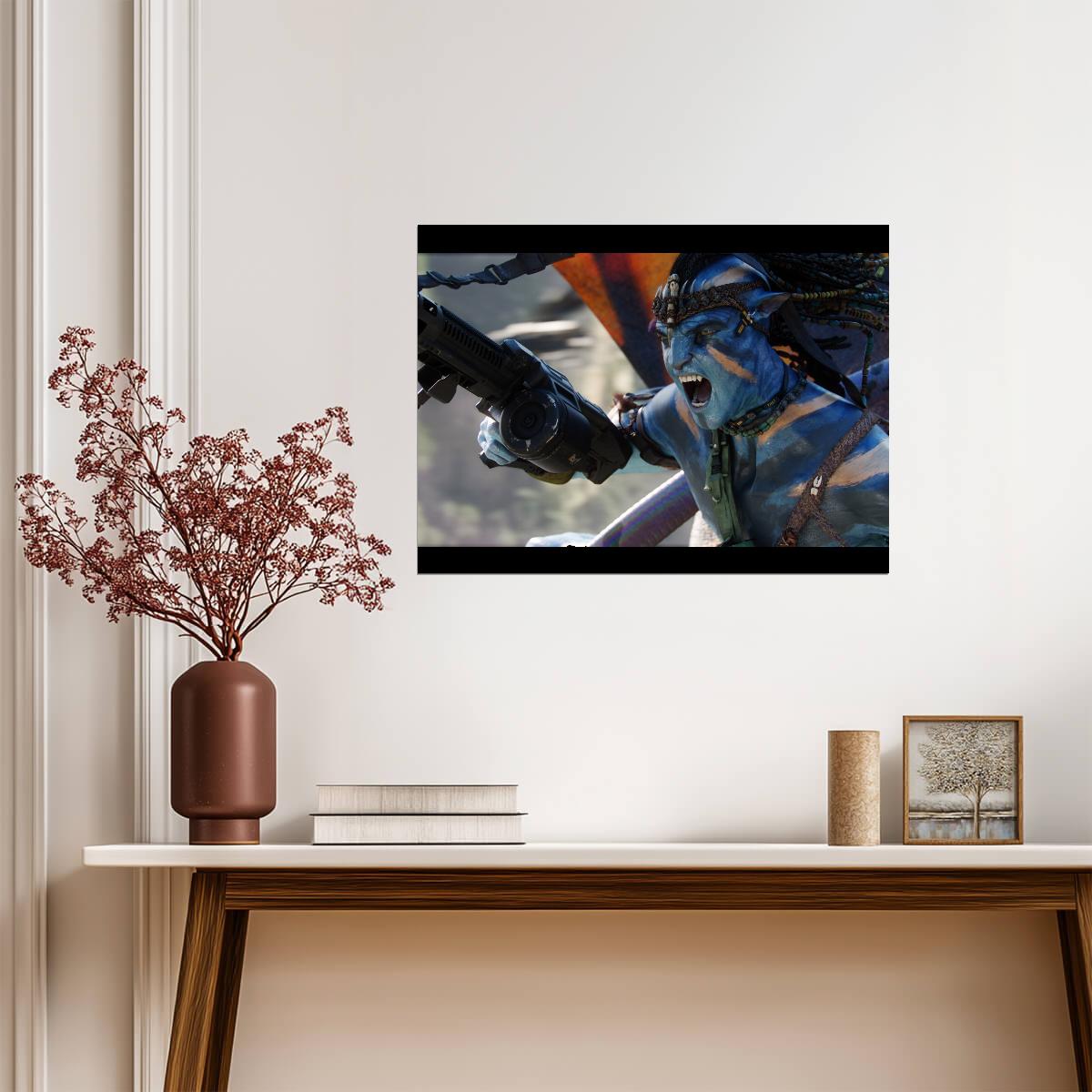 Avatar 2009 Movie Poster | Na'vi Warrior with Rifle - Movies & TV Poster