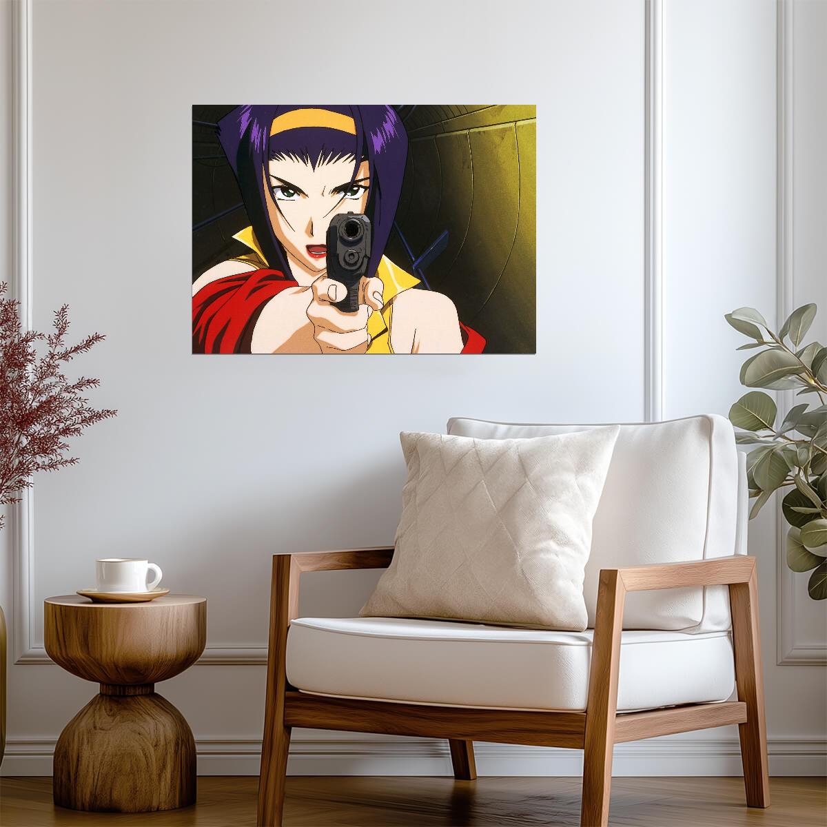 Cowboy Bebop Poster | Faye Valentine Aiming a Pistol - Anime Poster