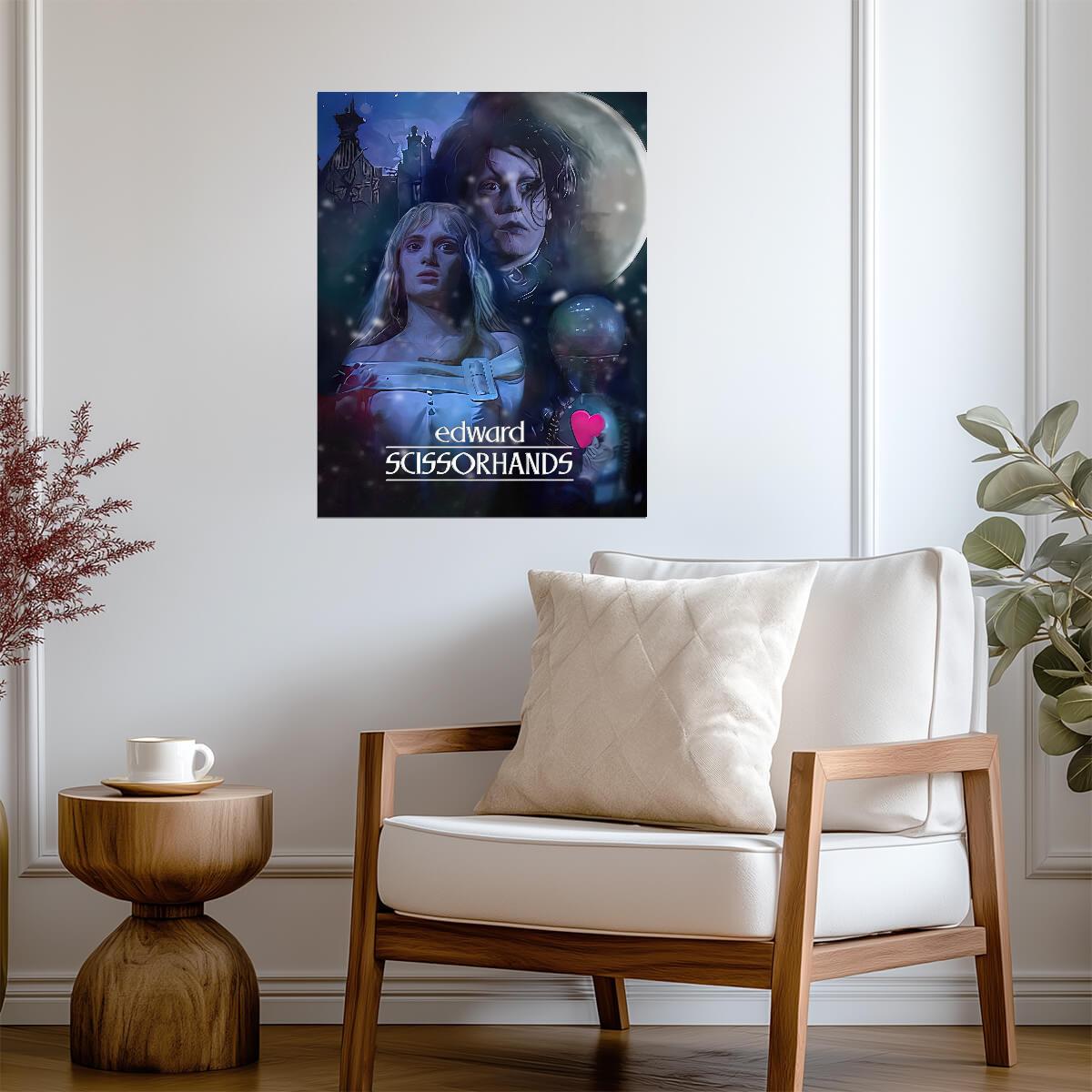 Edward Scissorhands Movie Poster | Edward and Kim Under the Moon - Movies & TV Poster