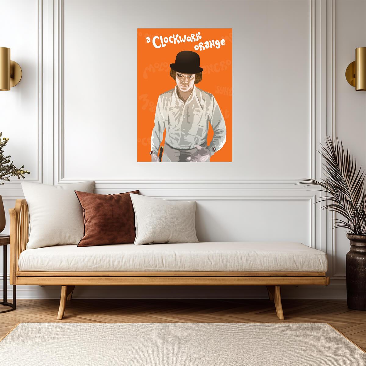 A Clockwork Orange Poster | Alex in a Bowler Hat Cartoon Print - Movies & TV Poster