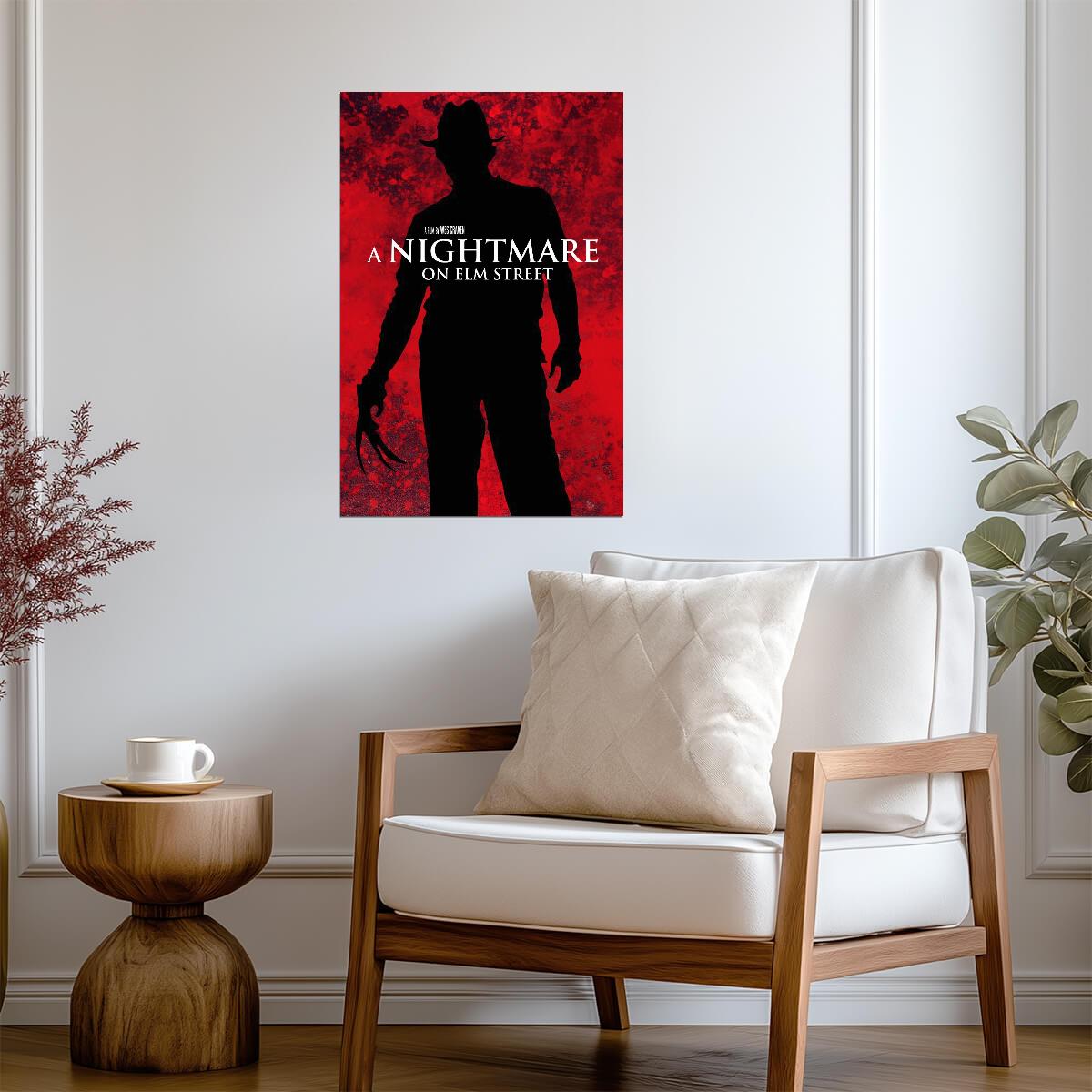 A Nightmare on Elm Street Poster | Freddy Krueger Red Silhouette - Movies & TV Poster