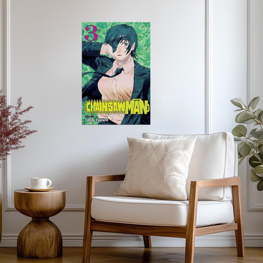 Chainsaw Man Manga Poster | Himeno Volume 3 Cover - Anime Poster