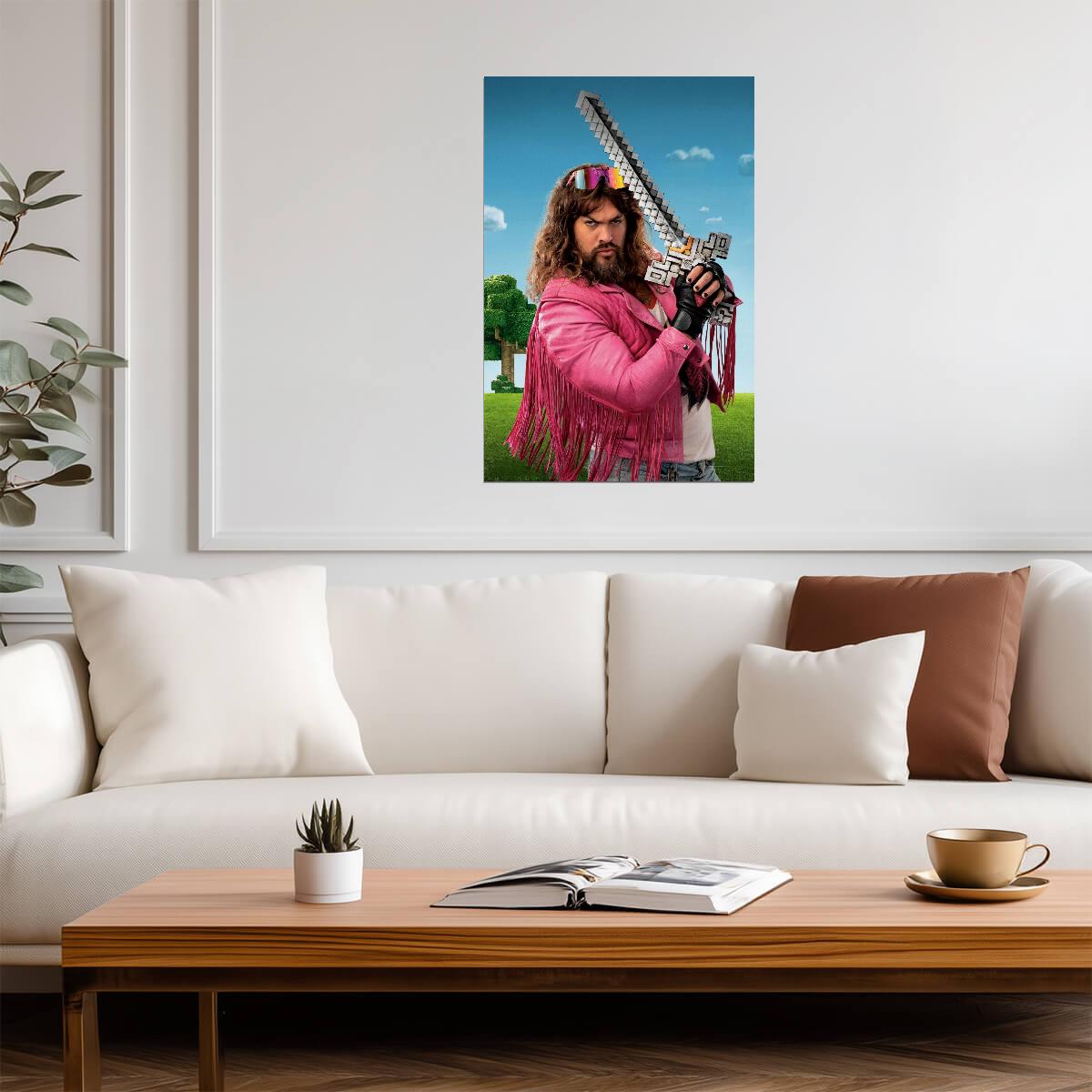 A Minecraft Movie Poster | Jason Momoa as Garrett | Sword Movie Portrait - Movies & TV Poster