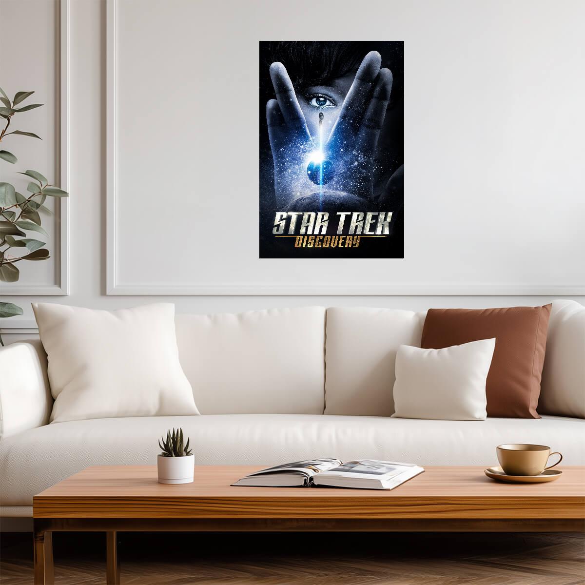 Star Trek Discovery TV Series Poster | Vulcan Salute with a Blue Eye - Movies & TV Poster