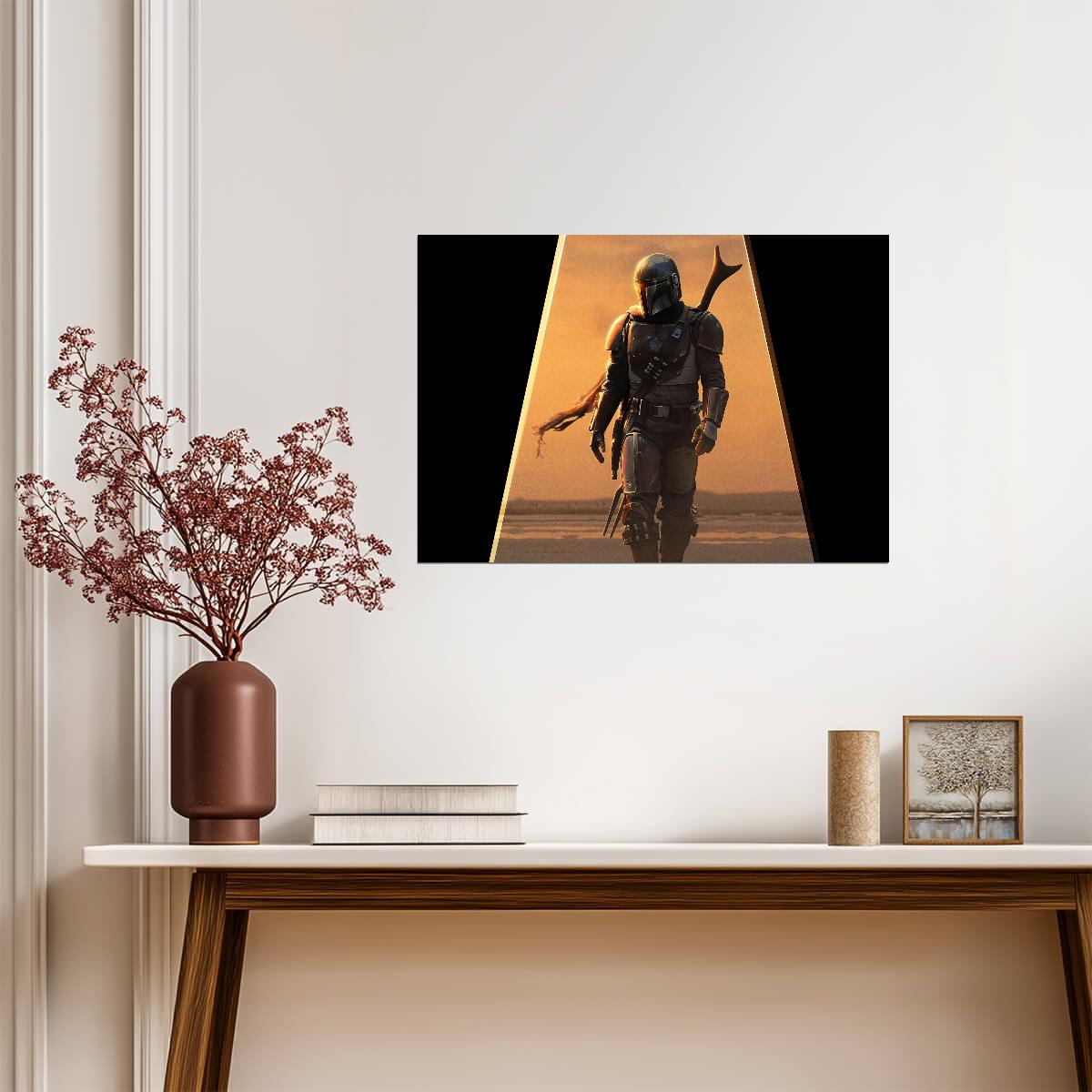 The Mandalorian TV Series Poster | Din Djarin in a Sunlit Archway - Movies & TV Poster