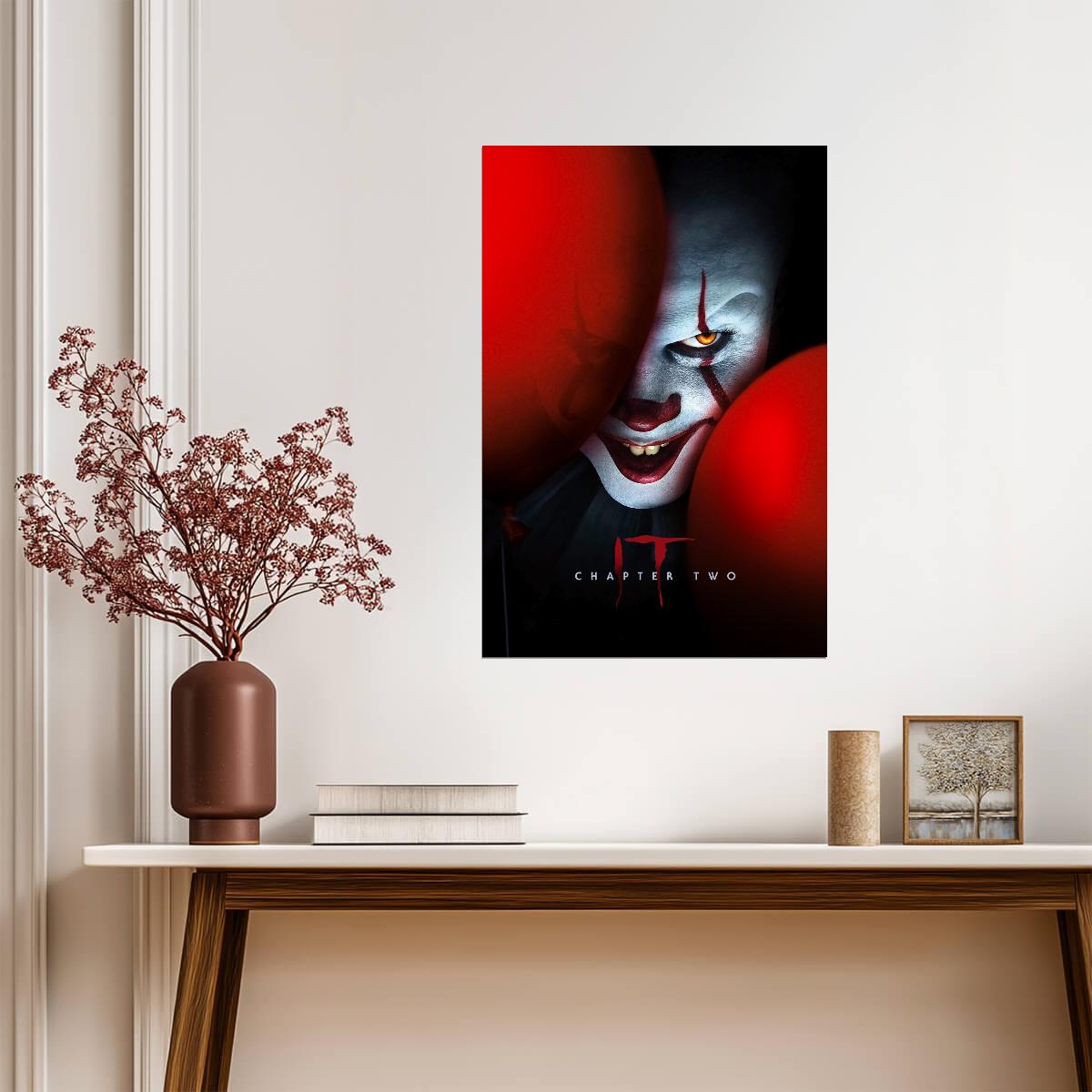 IT Chapter Two Movie Poster | Pennywise Between Red Balloons - Movies & TV Poster