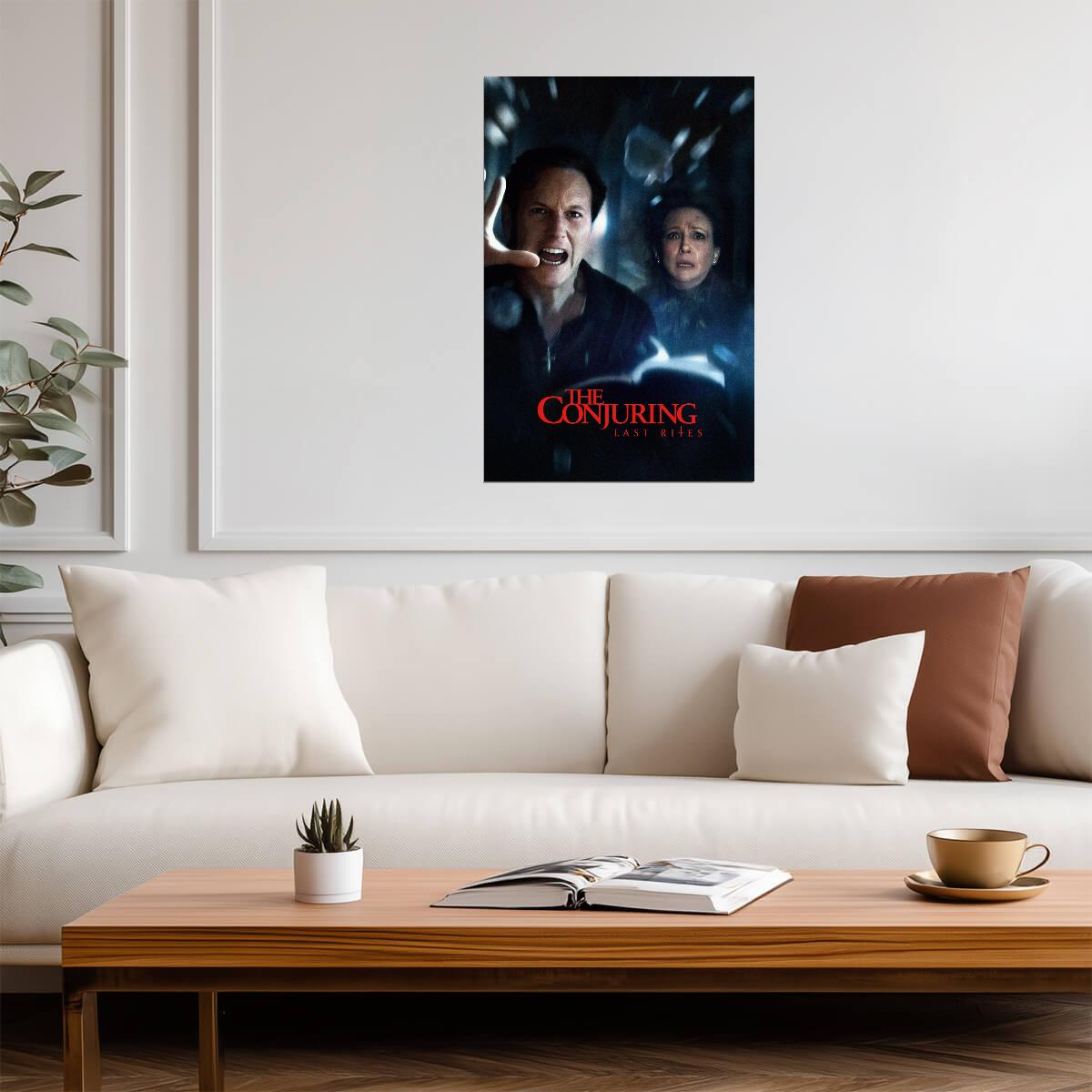 The Conjuring Last Rites Movie Poster | Ed and Lorraine Behind Shattered Glass - Movies & TV Poster