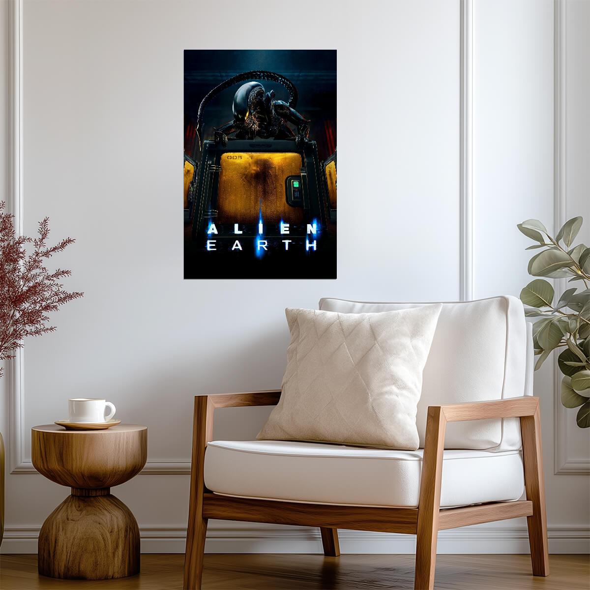 Alien Earth Poster | Xenomorph on a Containment Chamber | TV Series Print - Movies & TV Poster