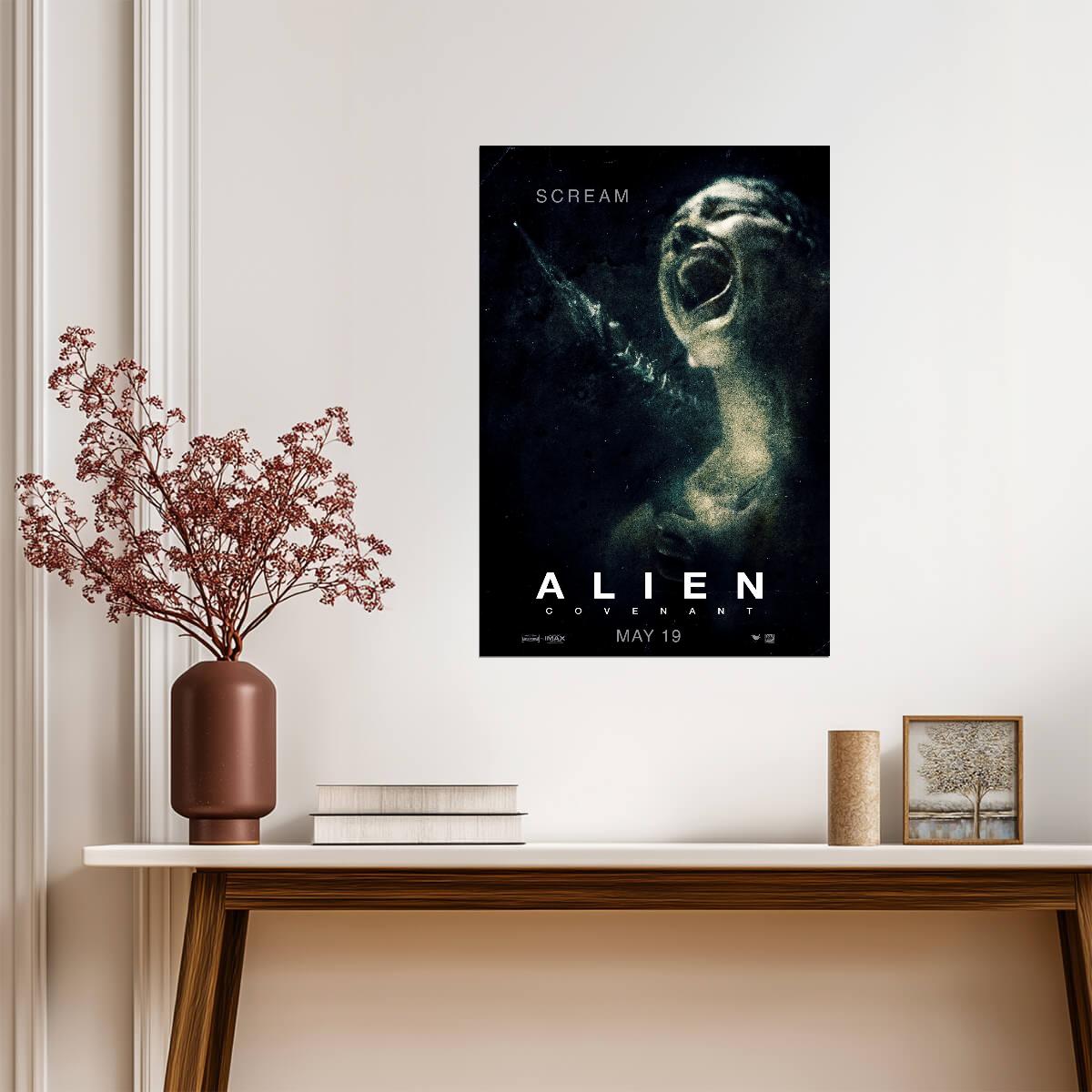 Alien Covenant Horror Movie Poster | Screaming Face - Movies & TV Poster