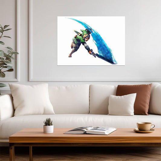 The Legend of Zelda: Skyward Sword Poster | Link with the Master Sword - Video Games Poster