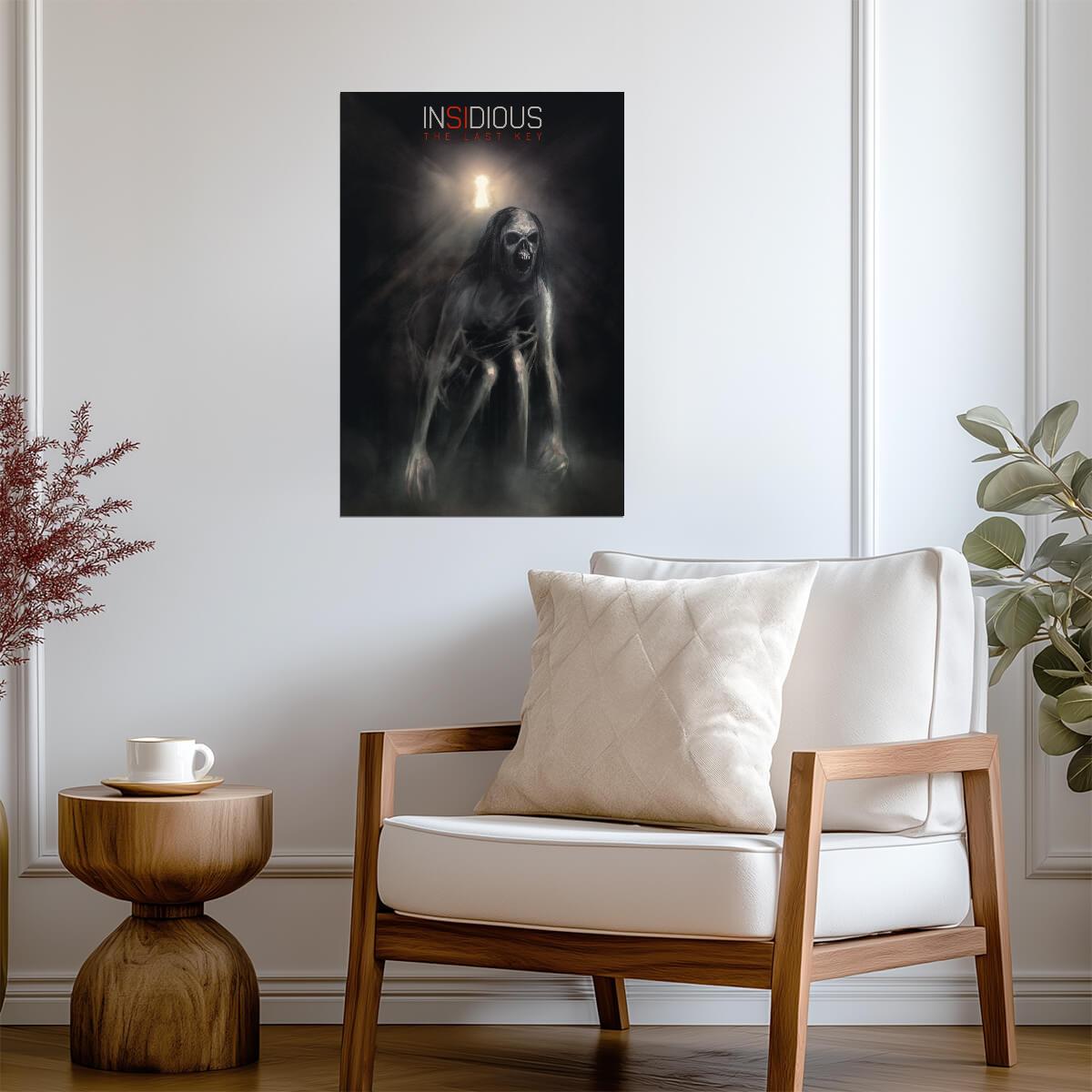 Insidious The Last Key Movie Poster | Skeletal Demon Beneath a Keyhole - Movies & TV Poster