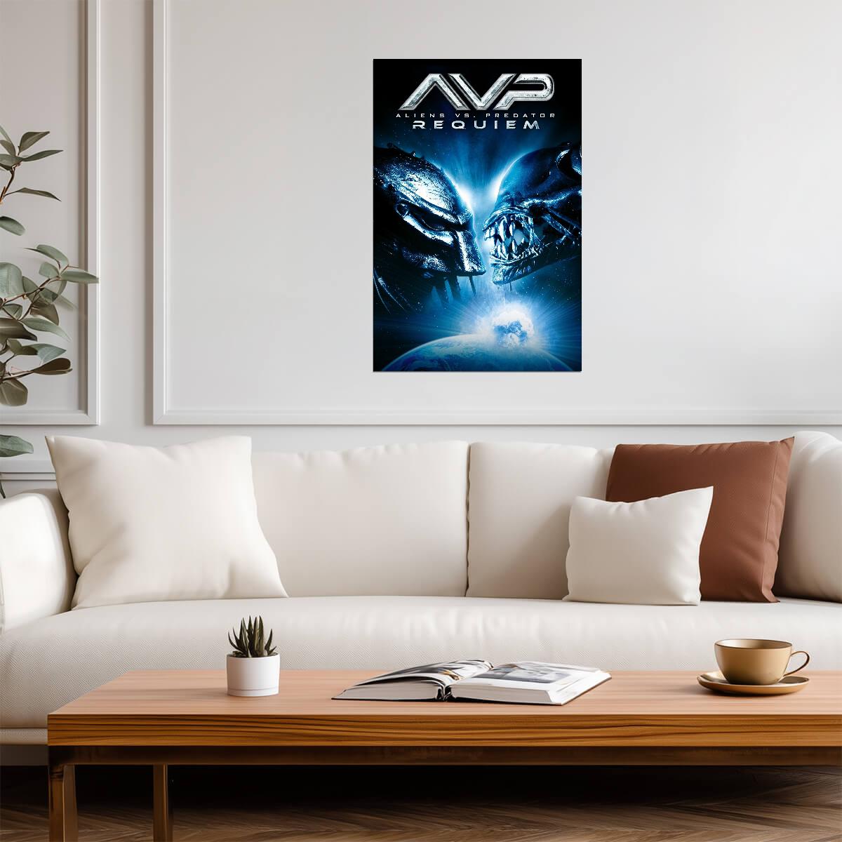 Aliens vs Predator Requiem Movie Poster | Alien and Predator Face-Off - Movies & TV Poster
