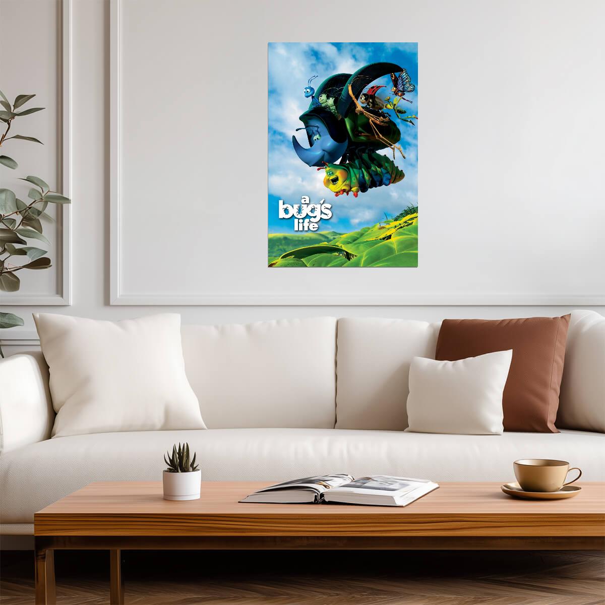 A Bug's Life Poster | Flik Carrying Circus Bugs on a Stick - Movies & TV Poster