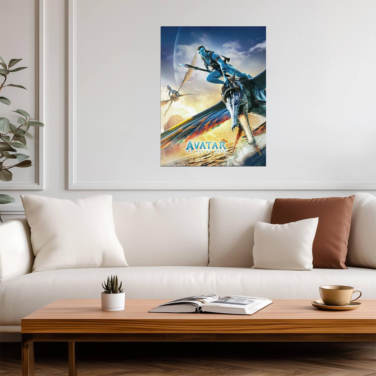 Avatar The Way of Water Movie Poster | Banshee Riders over the Waves - Movies & TV Poster