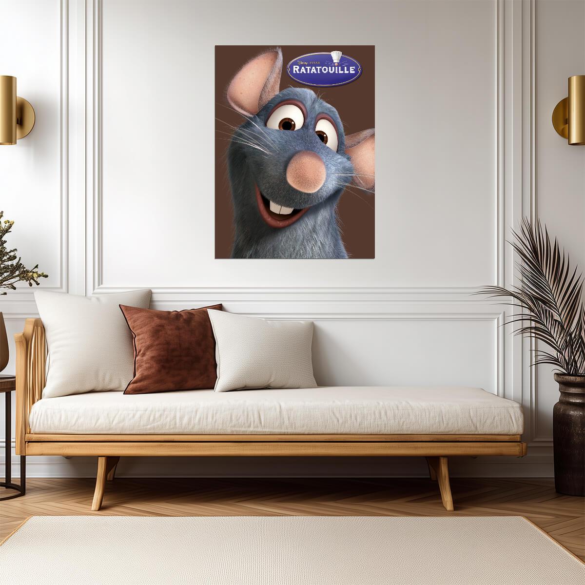 Ratatouille Movie Poster | Remy Close-Up on Brown - Movies & TV Poster