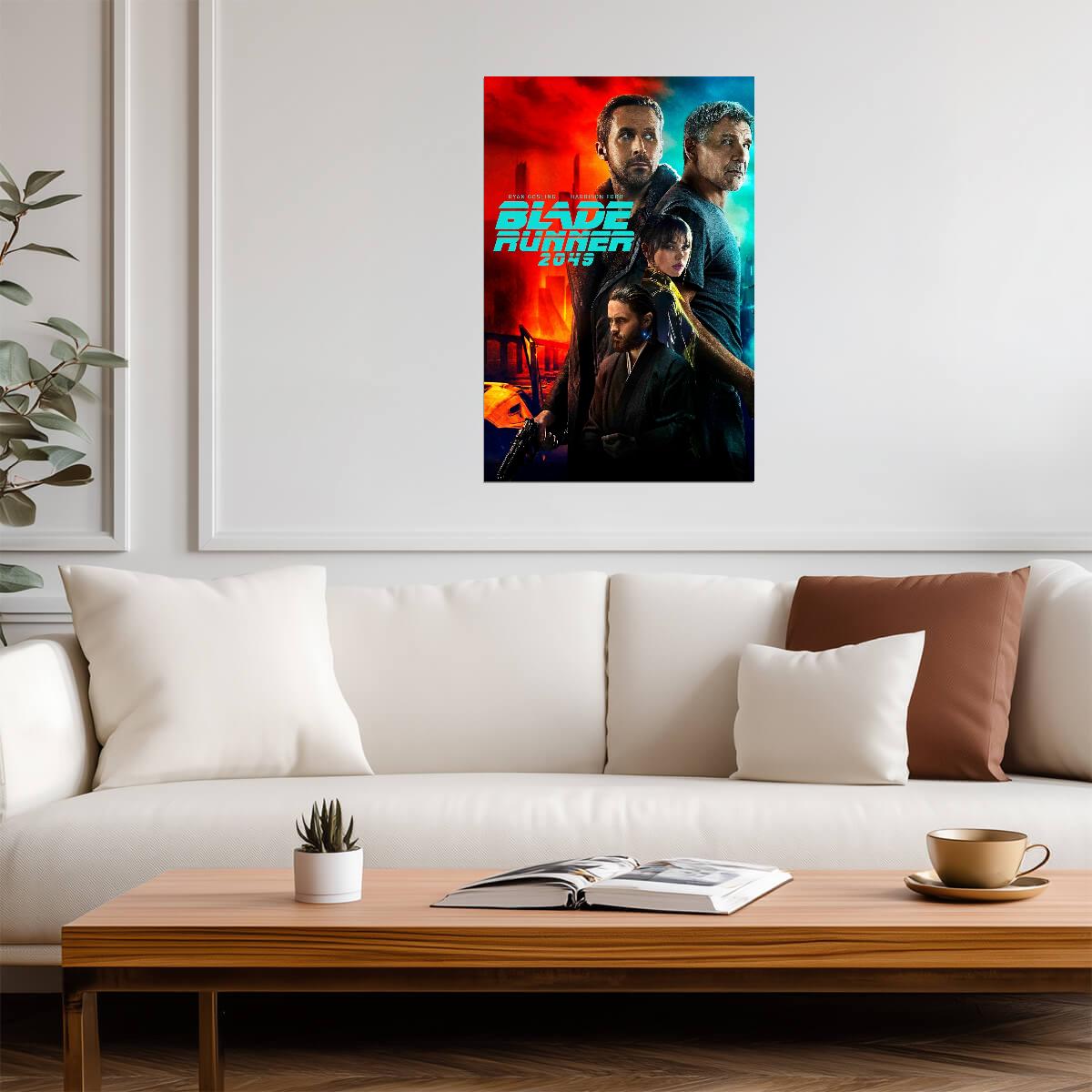 Blade Runner 2049 Movie Poster | Officer K and Deckard in Red and Blue - Movies & TV Poster